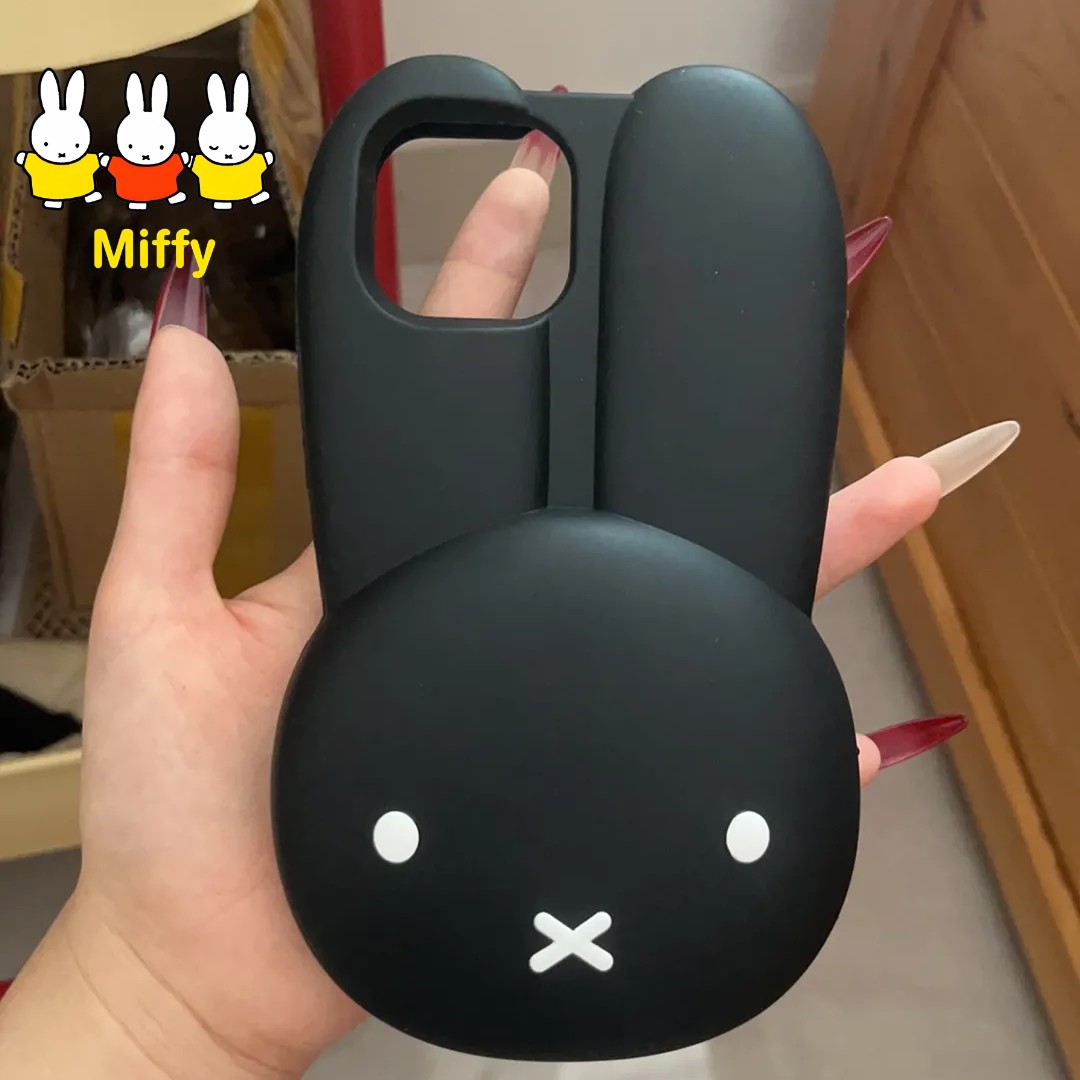 Phone Cases Big W - Miffy Tavşan Siyah Silikon Telefon Kılıfı