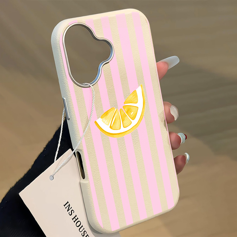 Phone Cases Pink - Limon Pembesi Çizgili Telefon Kılıfı Xiaomi