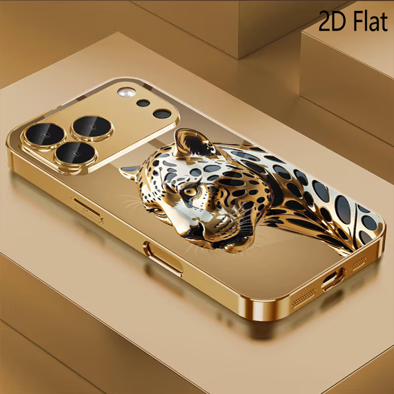 Phone Cases H&M - Çita desenli temperli cam tasarım iPhone