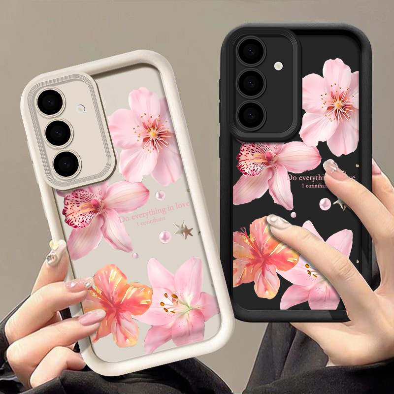Phone Cases Pink - Pembe Çiçekli Telefon Kılıfı Samsung Galaxy