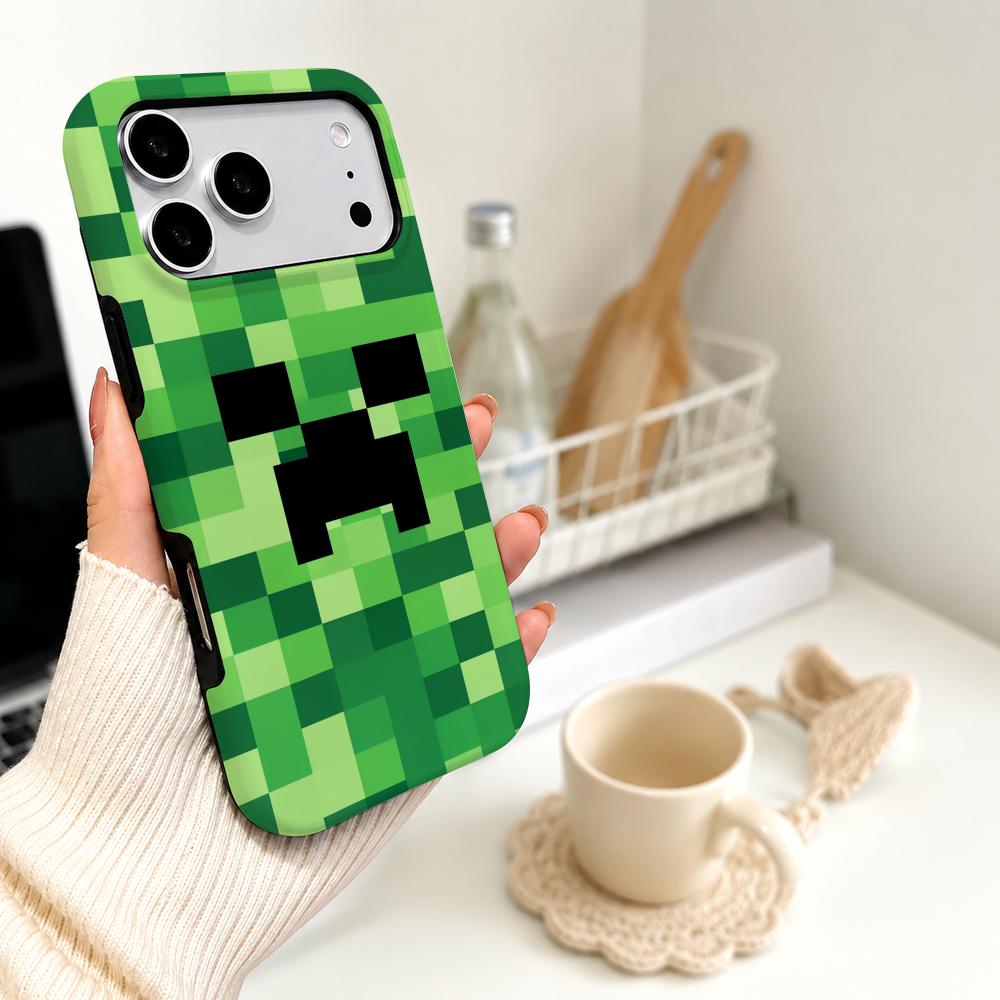Phone Cases Green - Sıcak Oyun Yeşil Piksel Canavar Karikatür