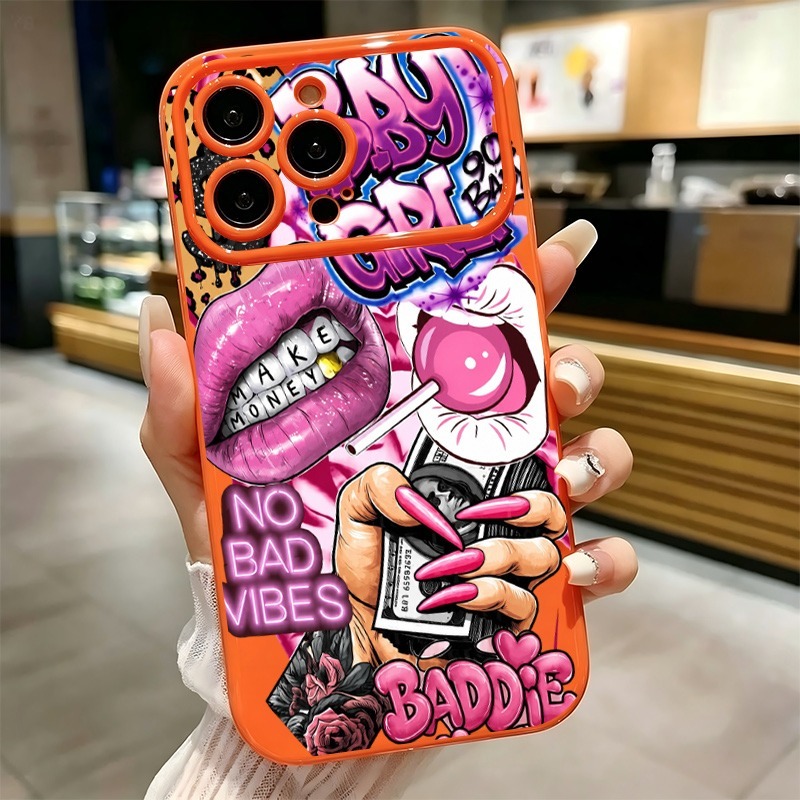 Phone Cases Pink - Hip Hop Pembe Dudaklı Bebek Kız