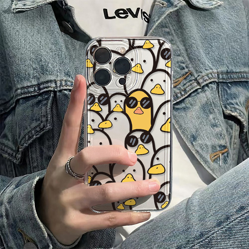 Phone Cases Protective - Sevimli Karikatür Ördek Kılıfı Kızlar İçin