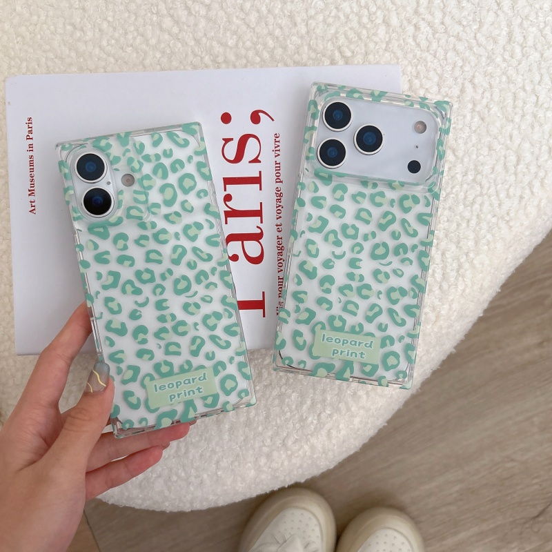 Phone Cases Green - Mambo Yeşil Leopar Kare IMD Telefon