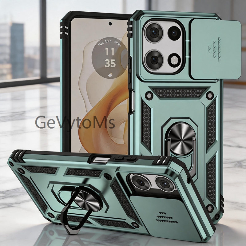 Phone Cases Moto G 2025 - Askeri 360 ° Halka Zırh Kılıfı