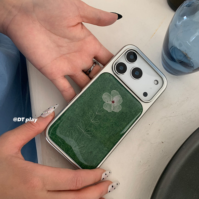 Phone Cases Green - Yeşil Papatya Küçük Çiçekler Elektrokaplama Damla