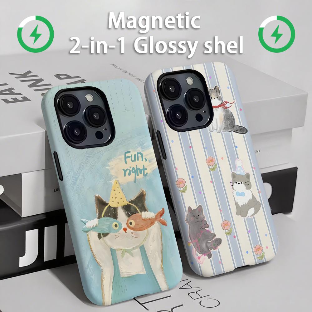 Phone Cases For Iphone 15 - Sevimli kediler ve köpekler Telefon Kılıfı