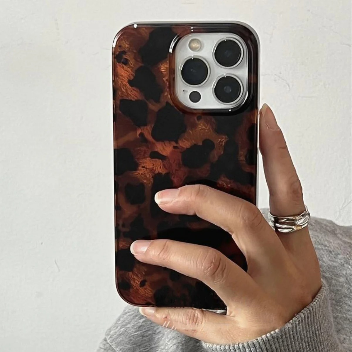 Phone Cases Protective - Retro Amber Dokulu Lazer Telefon Kılıfı