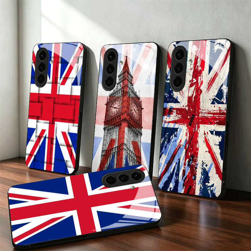 Phone Cases Uk Samsung - Union Jack İngiltere Bayraklı Cam Telefon
