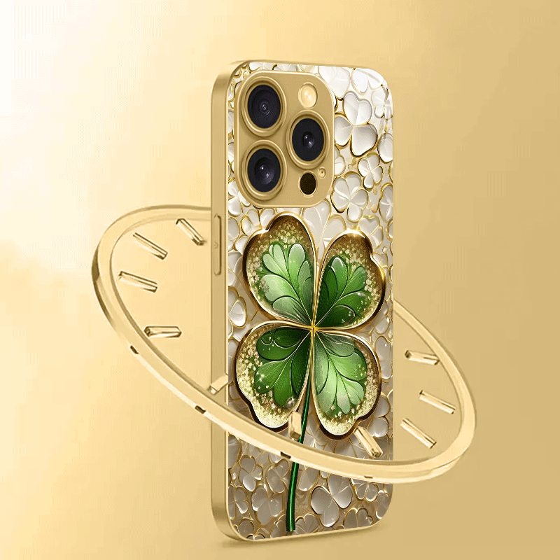 Phone Cases Green - Altın ve Yeşil Renk Bloklu Dört
