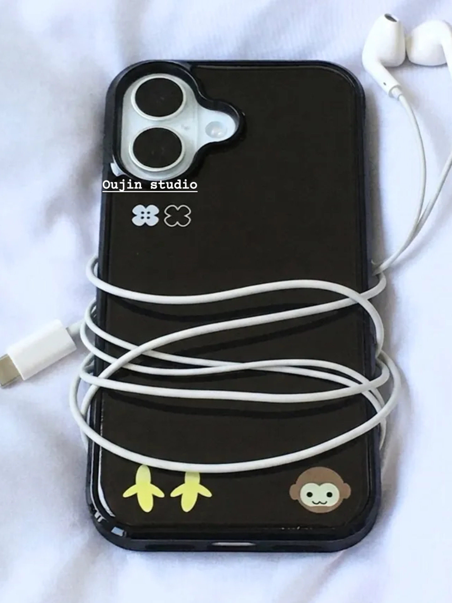 Phone Cases Brown - Kore İns Kahverengi Sarı Muz Maymun