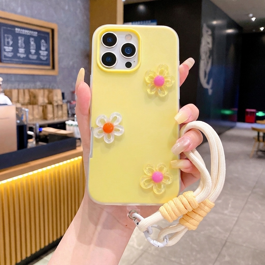 Phone Cases Diy - Kore Tarzı 3D DIY Renkli Çiçekli