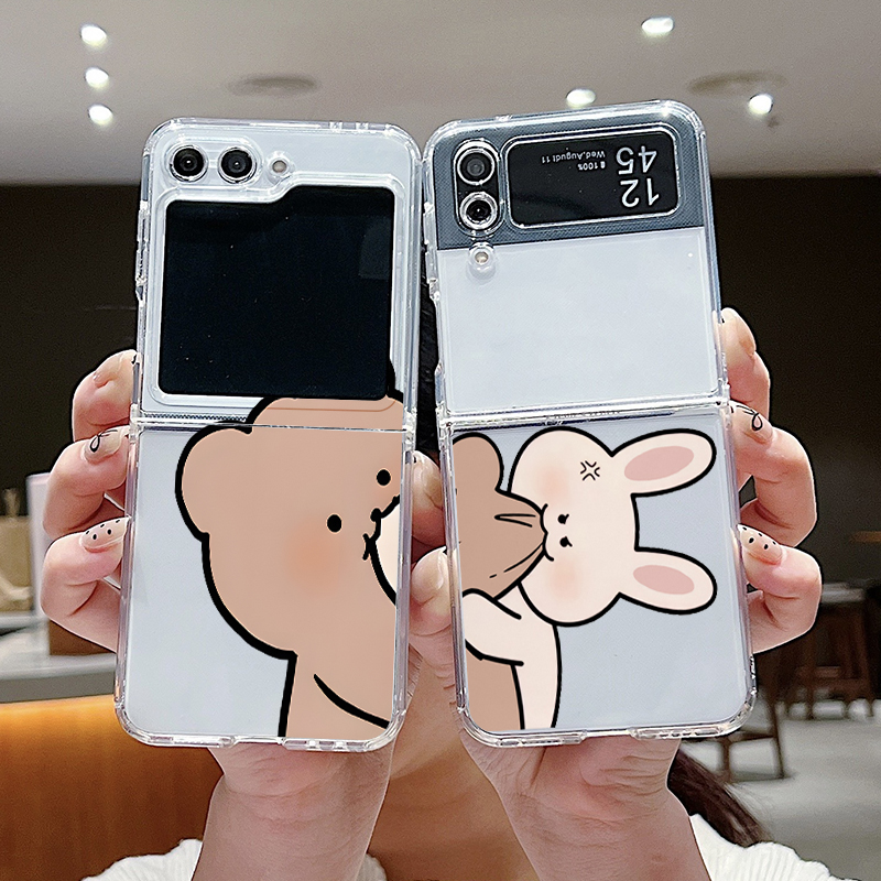 Komik Tavşan Ayı Çiftli Şeffaf - Phone Cases Z Fold 5 incelemesi ve fiyatı