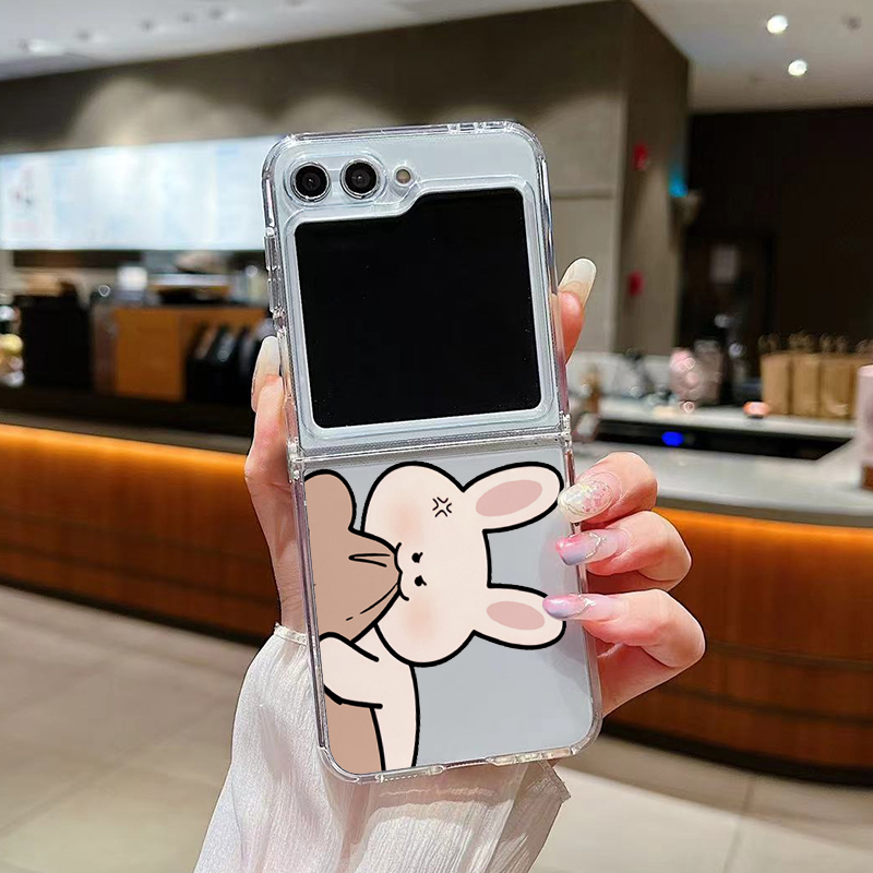 Komik Tavşan Ayı Çiftli Şeffaf - Phone Cases Z Fold 5 incelemesi ve fiyatı