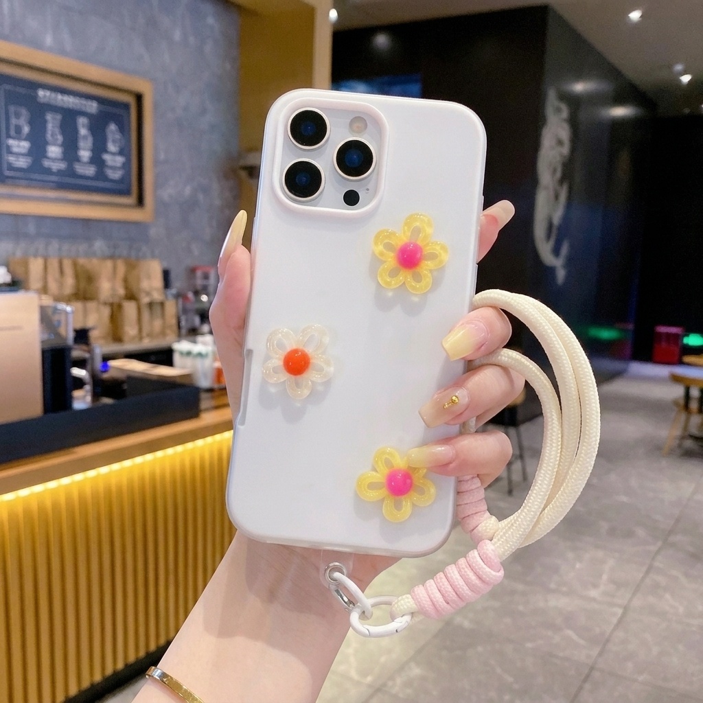 Beyaz 3D DIY Renkli Çiçekli Ko - Phone Cases Diy incelemesi ve fiyatı