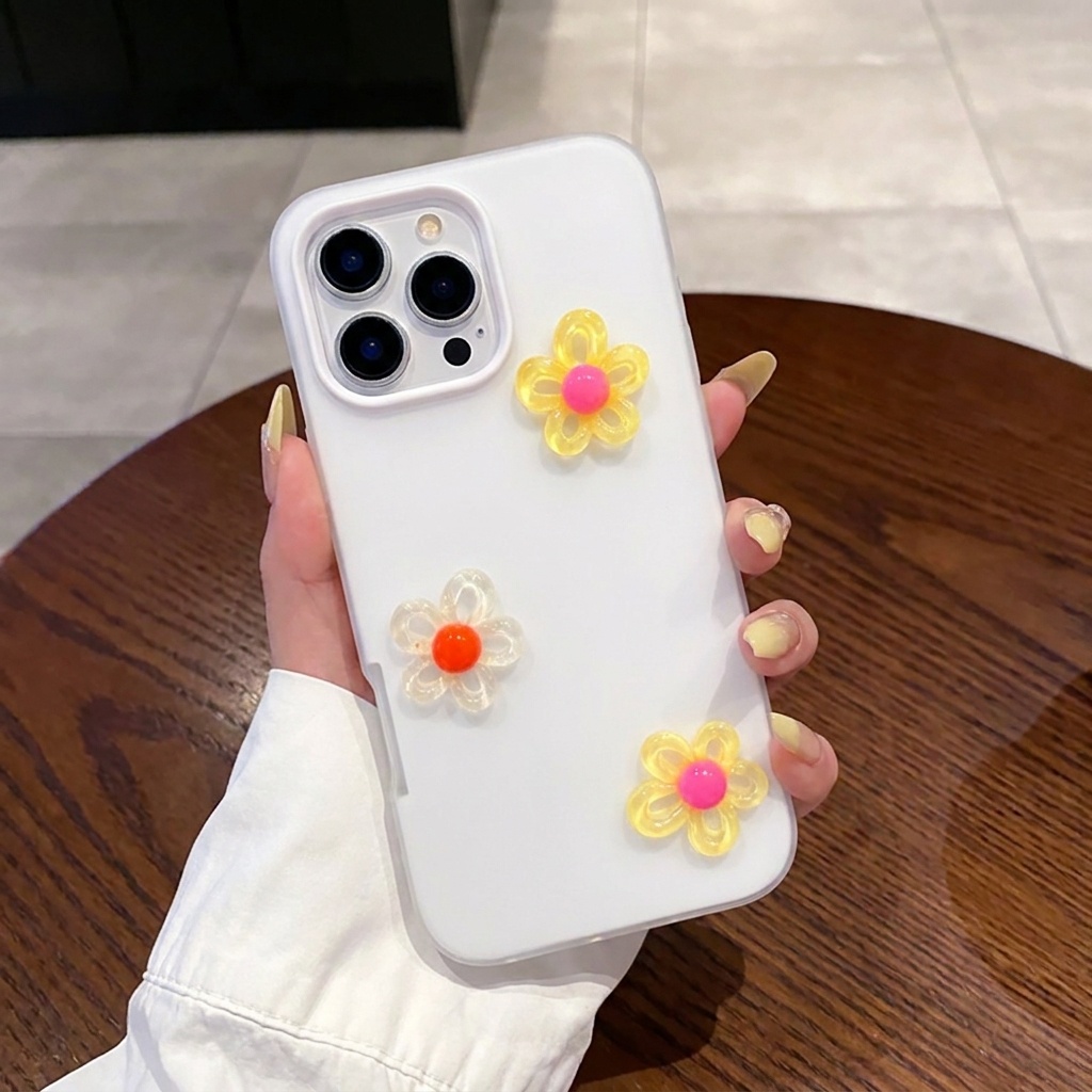 Beyaz 3D DIY Renkli Çiçekli Ko - Phone Cases Diy incelemesi ve fiyatı
