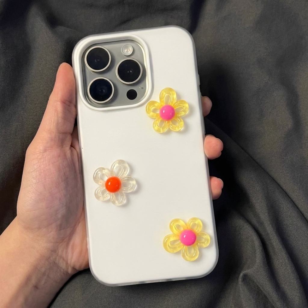 Beyaz 3D DIY Renkli Çiçekli Ko - Phone Cases Diy incelemesi ve fiyatı