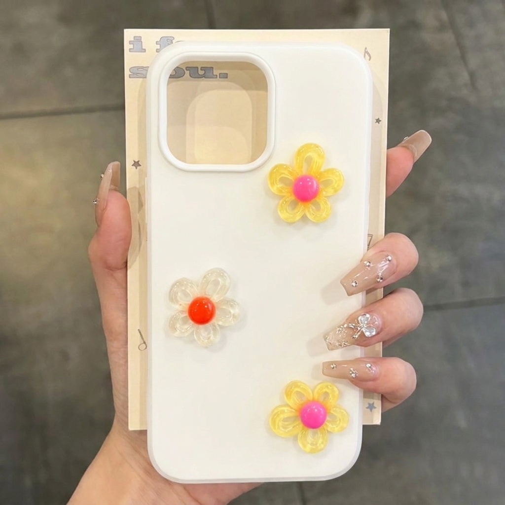 Beyaz 3D DIY Renkli Çiçekli Ko - Phone Cases Diy incelemesi ve fiyatı