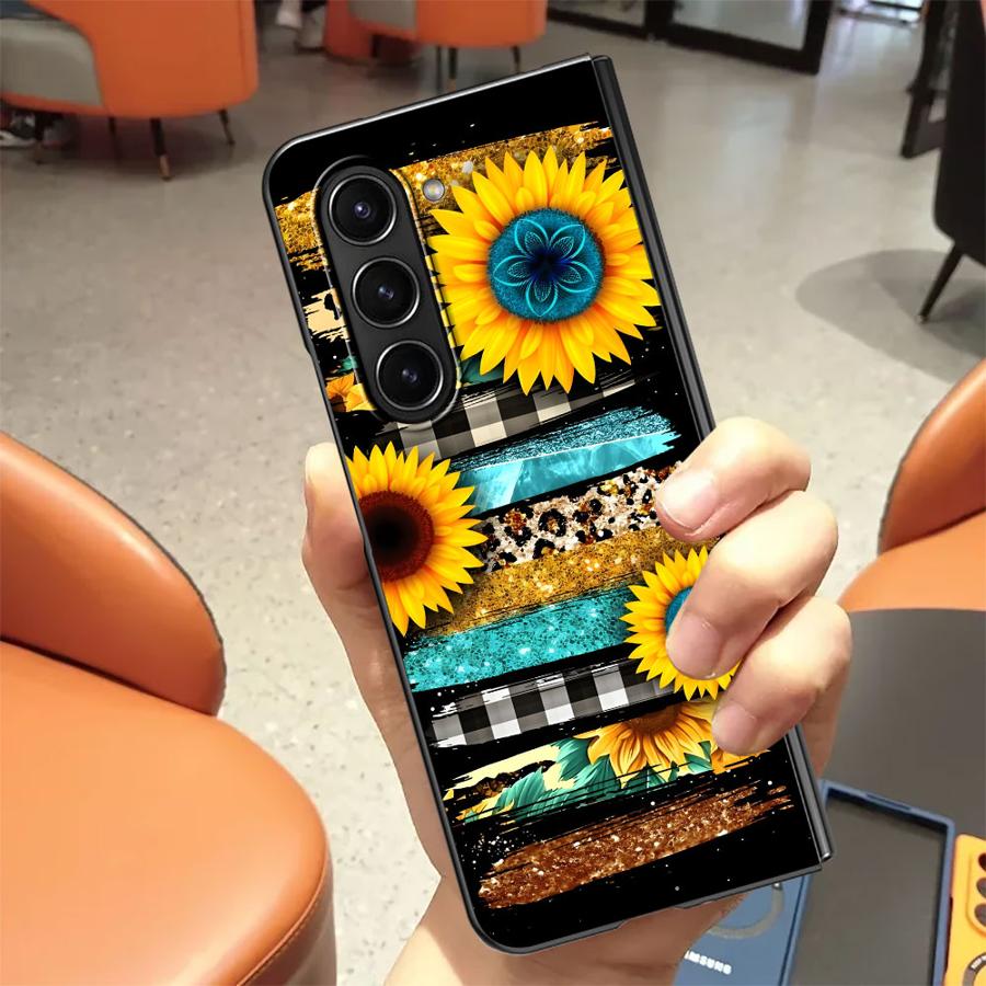 Zebra Çizgili Ayçiçeği Arka Te - Phone Cases Z Fold 5 incelemesi ve fiyatı