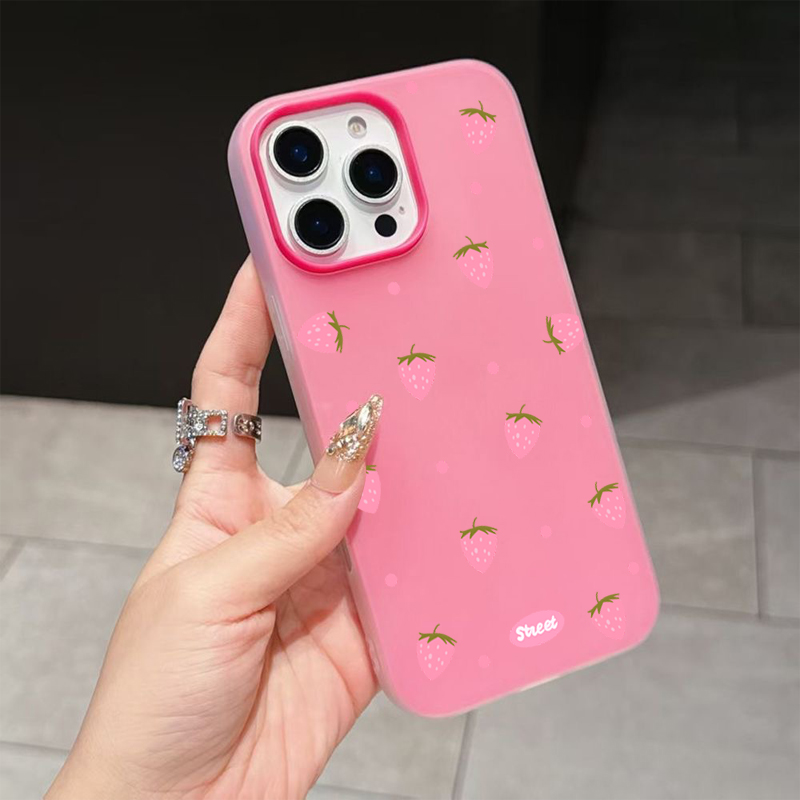 Tatlı Pembe Çilek Desenli Tele - Phone Cases Pink incelemesi ve fiyatı