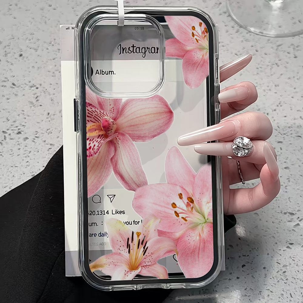 Pembe Zambak Çiçeği Şeffaf Tel - Phone Cases Pink incelemesi ve fiyatı