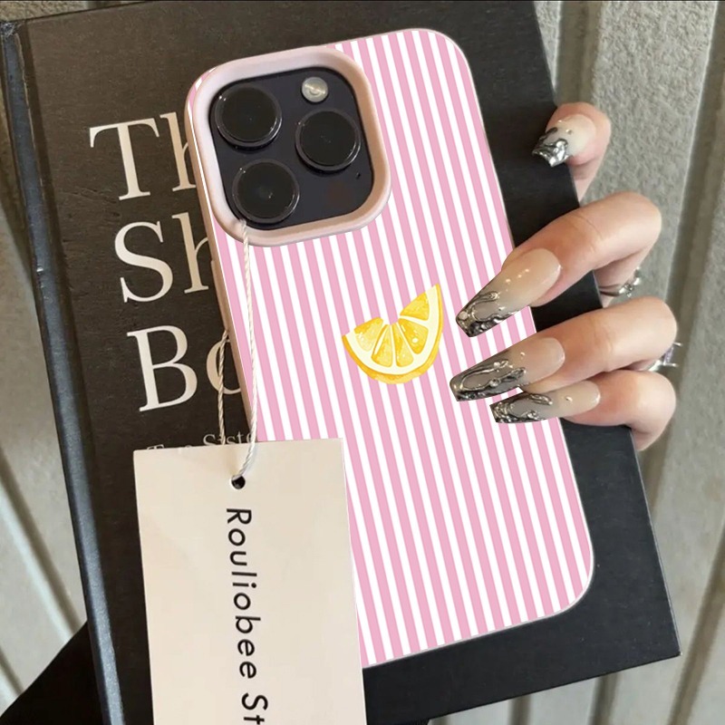 Turuncu Pembe ve Beyaz Çizgili - Phone Cases Pink incelemesi ve fiyatı